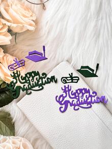 1 cái mũ tốt nghiệp & cắt thiết kế khẩu hiệu - Bạc - Xem 4