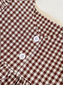 Baby Girl Summer Outfits 0-3Y Classic Plaid Cap Sleeve Top And Shorts Set Baby Clothing