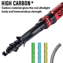 Sougayilang Fishing Rod Telescopic Fishing Rod Portable- 24 Ton Carbon Fiber,CNC Machined Reel Seat, Comfortable EVA Handle, Travel Fishing Pole for Bass Trout Fishing - 紅色 - 查看 8