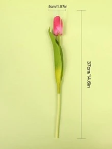 8入組人造花，簡單假花莖，用於室內和室外裝飾 - 玫紅色 - 查看 3