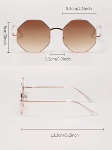 3副女士幾何金屬框架波西米亞太陽眼鏡適合夏天 - 漸層 - 查看 6