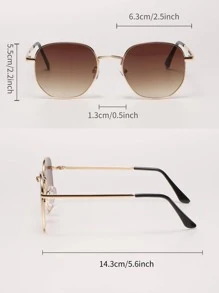 3副女士幾何金屬框架波西米亞太陽眼鏡適合夏天 - 漸層 - 查看 5