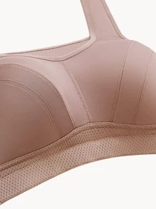 Solid Wireless Bra - Brown - View 6