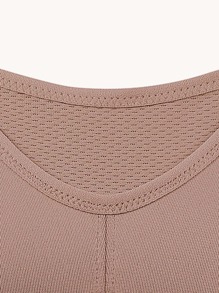 Solid Wireless Bra - Brown - View 7