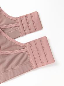 Solid Wireless Bra - Brown - View 9