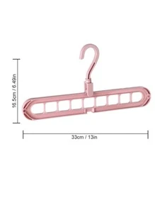 1pc Plain Plastic Hanger Organizer Rack - Pink - View 3