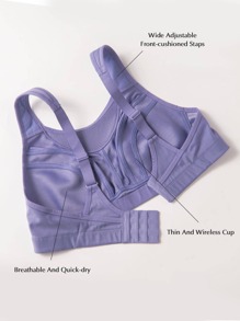 Wingslove Plus Size Women High Impact Full Coverage Sports Bra - Violet Purple - View 7