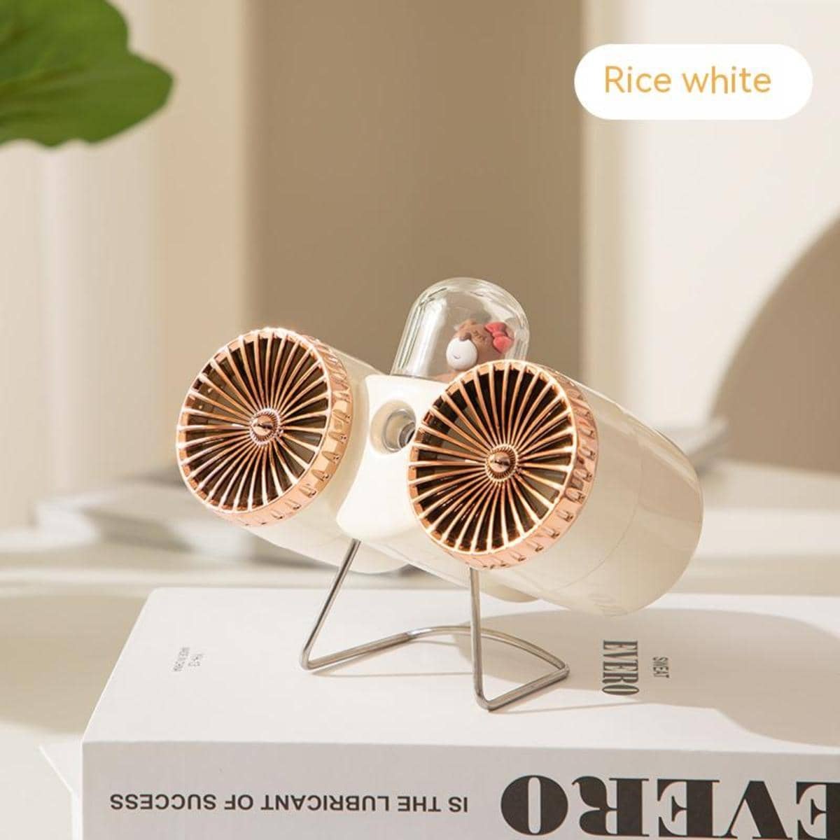 Double-headed Spray Fan - White - View 1