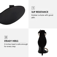 Women's Stilettos Classic Strappy Open Toe Pump Heel Sandals - Black - View 3