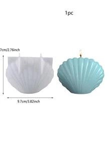 1pc Silicone Candle Mold, Creative Shell Design Candle Mould For Home - White - View 3