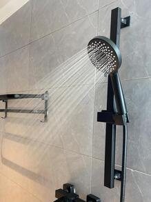 1pc ABS Showerhead, Minimalist Square Handheld Shower Sprinkler For Bathroom - Black - View 5