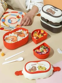 LONCHERA CON  CUBIERTOS 3 Color  JC-011 - Negro - Ver 2