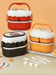 LONCHERA CON  CUBIERTOS 3 Color  JC-011 - Negro - Ver 1