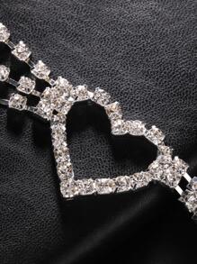 Chuỗi thắt lưng đính đá hình trái tim Y2K dự tiệc - Chuỗi du lịch bãi biển cho nữ ngày lễ tình nhân Halloween, ngày lễ tình nhân mùa hè, mùa thu, mùa lễ Halloween - Bạc - Xem 4