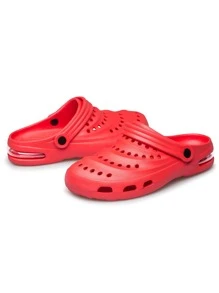 男士洞洞鞋 - 紅色 - 查看 4