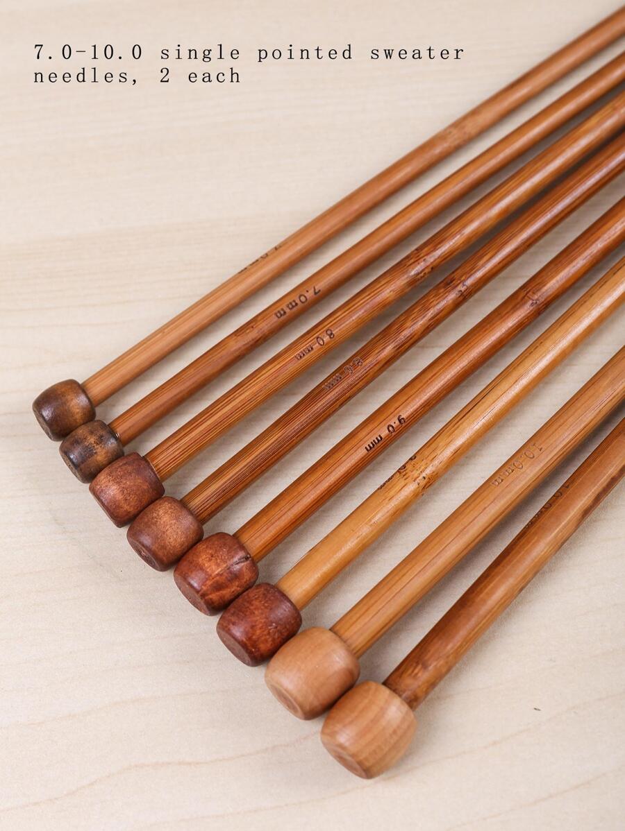 4 piezas Agujas de tejer de gran tamaño de 35 cm, agujas de tejer de punta simple de 7.0-10.0 mm, 1 juego de cada tamaño