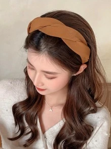 1入組法式優雅扭結髮箍,復古和簡約風髮飾適合女士