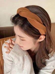 1入組法式優雅扭結髮箍,復古和簡約風髮飾適合女士
