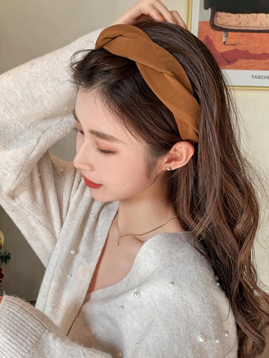 1入組法式優雅扭結髮箍,復古和簡約風髮飾適合女士