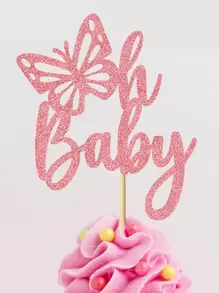 12 chiếc đồ trang trí bánh hình con bướm và chữ BABY, Giáng sinh - Nhiều màu - Xem 5