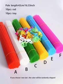 10 chiếc Cột bóng màu ngẫu nhiên & 10 chiếc Nút thắt - Nhiều màu - Xem 2