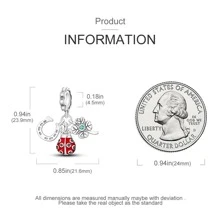 Đá Cubic Zirconia Trang Trí Thiết Kế Bọ Rùa Mặt Dây Chuyền Tự Làm Bằng Bạc Sterling - Đen và trắng - Xem 2