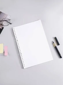 2 Cái/bộ A4 Màu Trơn Rời Lá Bao Đơn Giản Màu Trắng Nhựa Có Thể Tháo Rời Rời Lá Dành Cho Văn Phòng, Trường Học - trắng - Xem 4