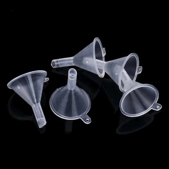 5件/10件/20件/30件/40件迷你漏斗小型透明塑料漏斗用于装瓶香水、精油、科学实验室、化学品、工艺用品