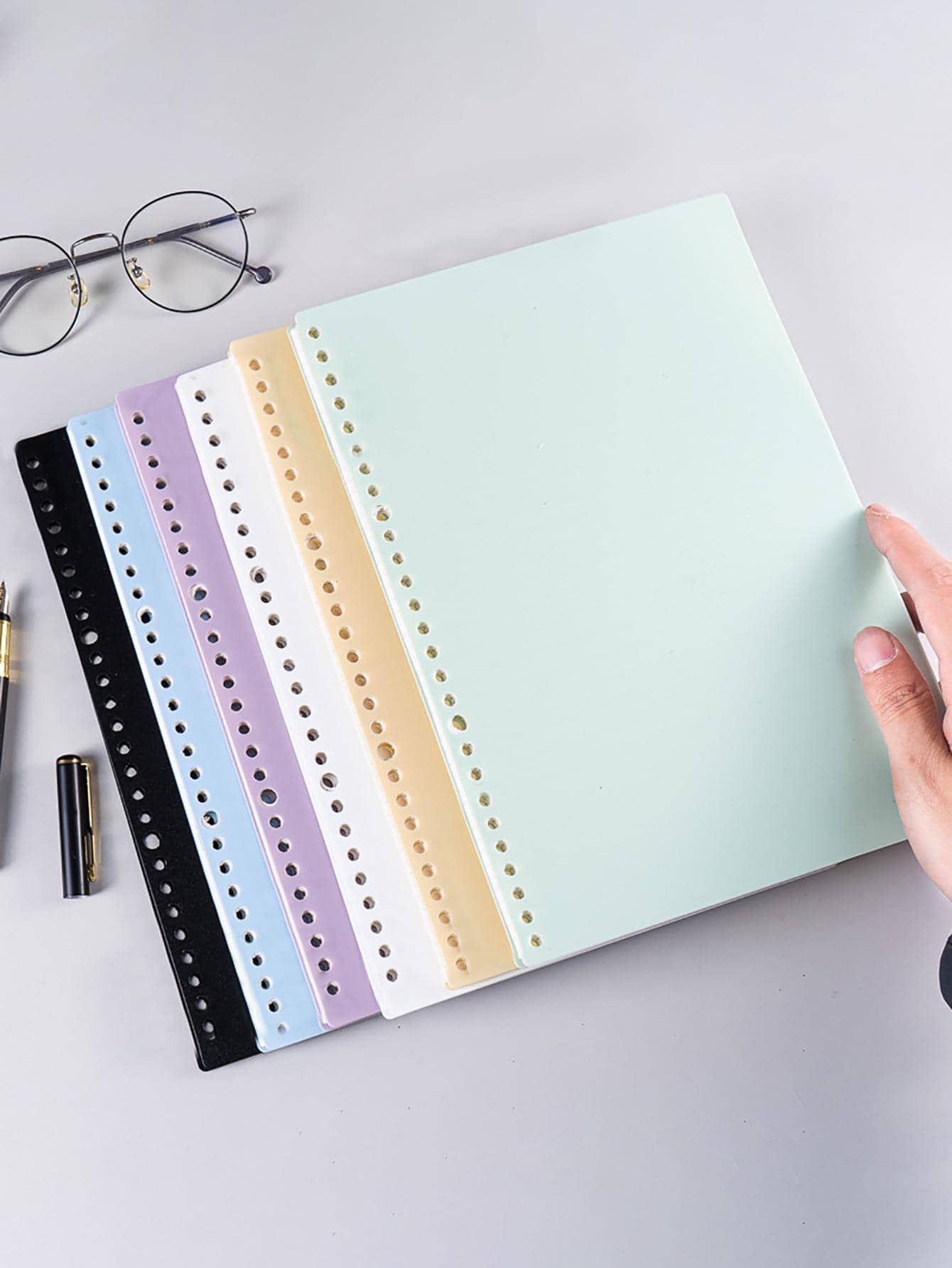 2入組a4/b5/a5筆記本,可拆卸頁面,厚雙面橫式頁面,彩色封面,拆卸時手不會受傷,橫線也可更換 - 黃色 - 查看 1