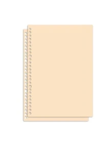 2入組a4/b5/a5筆記本,可拆卸頁面,厚雙面橫式頁面,彩色封面,拆卸時手不會受傷,橫線也可更換 - 黃色 - 查看 3