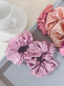 12 dây buộc tóc thời trang cho nữ trơn màu dùng để trang trí tóc, dây buộc tóc buộc đuôi ngựa thông thường, dây thun buộc tóc - Nhiều màu - Xem 4