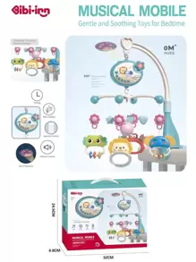 1set ABS Baby Remote Control Bed Bell Toy, Modern Infant Hanging Mobile Crib Rattle Musical Bedside Bells Toy For Home - Blue - View 3