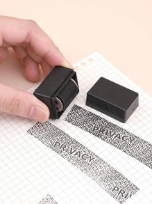 1入組隱私保護滾筒印章，簡單塑料迷你隱私塗片機密印章、學校