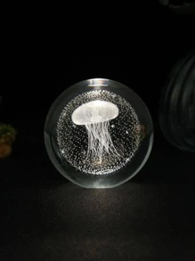 1pc Jellyfish Shaped Crystal Ball Night Light Decoration For Modern Home Decor - Clear - View 3