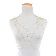 1pc Fashion Zinc Alloy Rhinestone Decor Body Chain For Women For Daily Life - Gold - View 2