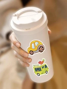 50pcs Bus Pattern Sticker, Modern Transportation Print Decorative Decal For Office, School - Multicolor - View 6