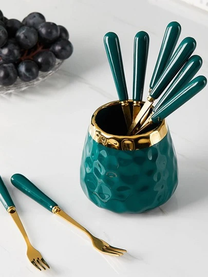 1套水果叉和收納支架