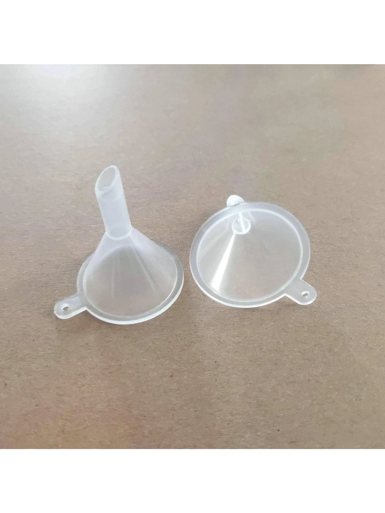 5pcs/10pcs/20pcs/30pcs/40pcs Mini Funnel Small Transparent Plastic Funnel For Bottling Perfume, Essential Oil, Science Lab, Chemical, Craft Supplies