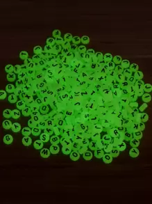 100pcs/set Glow In The Dark Letter Detail DIY Bead