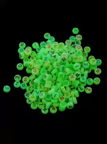 100 cái/bộ Phát Sáng Trong Bóng Tối Chi Tiết Chữ Tự Làm Đính Hạt - Nhiều màu - Xem 1