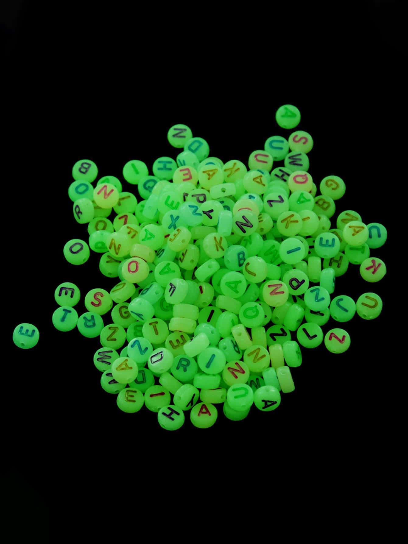 100 cái/bộ Phát Sáng Trong Bóng Tối Chi Tiết Chữ Tự Làm Đính Hạt - Nhiều màu - Xem 1