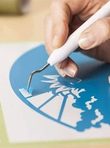 1 pieza transparente con patrón de línea corte simple PVC con patrón geométrico Base de corte para Tarjeta haciendo - transparente - Ver 3