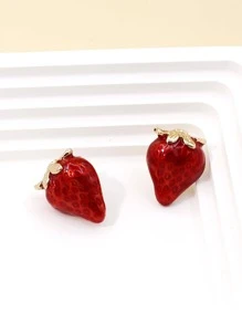 Bông tai thiết kế dâu tây - Đỏ - Xem 4