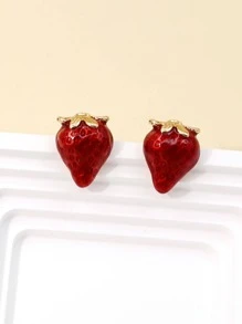 Bông tai thiết kế dâu tây - Đỏ - Xem 2