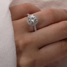 ANU JEWEL D Color Moissanite Ring 925 Sterling Silver Ring Wedding Engagement Bridal Jewelry