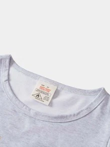 女孩獨角獸印花緊身睡衣套裝 - 灰色 - 查看 4