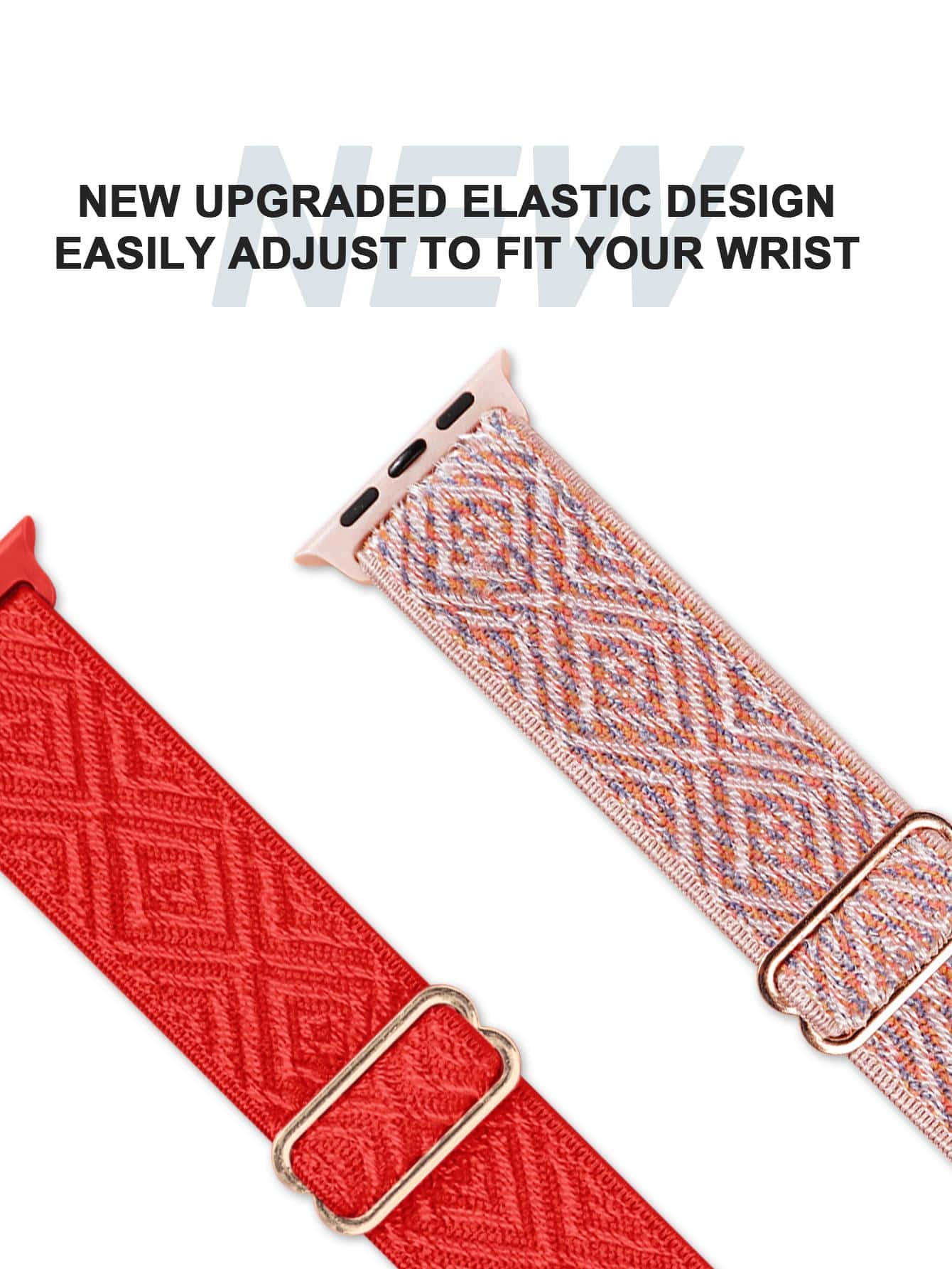 สายนาฬิกา ลวดลาย เรขาคณิต พอลิเอไมด์ สากล 5 ชิ้น - มัลติคัลเลอร์ - ดู 4