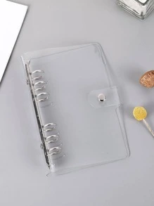 1入組透明活頁書殼，簡約PVC A6透明活頁封面 - 無色 - 查看 1