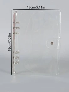 1入組透明活頁書殼，簡約PVC A6透明活頁封面 - 無色 - 查看 4