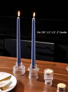 3 cái Giá đỡ nến thủy tinh trong suốt Trang trí cho Nến trụ, Nến côn, Nến Tealight - Trong sáng - Xem 4